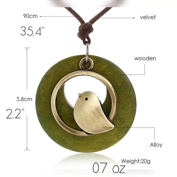 🎁REDUCED🎁Black Rustic Bird Pendant Necklace - Picture 3 of 5